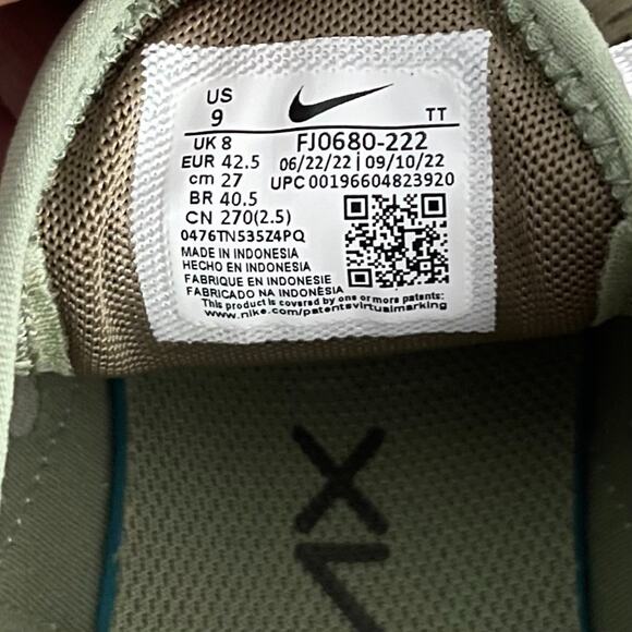 Nike Air Max 270 Womens Size 9 Medium Olive White-Oil Green Sneakers Athletic - Picture 8 of 10